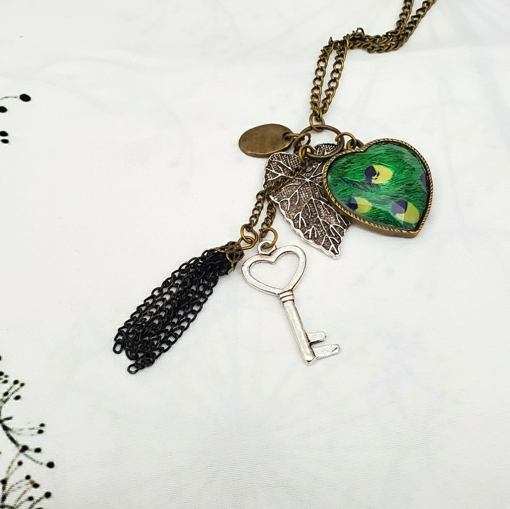 Long Necklace with multiple charms